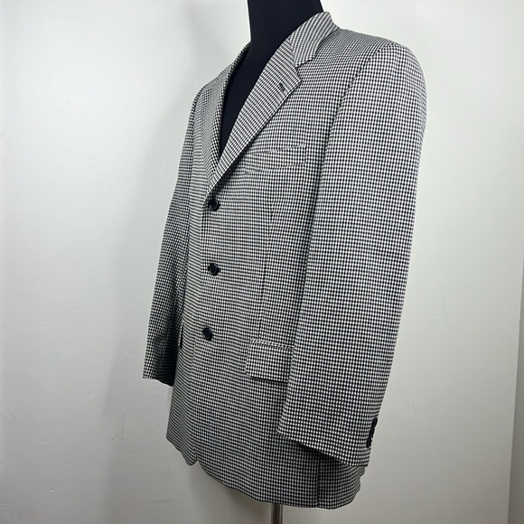 KASPER Men’s Black White Checkered Blazer Jacket L - Picture 3 of 6